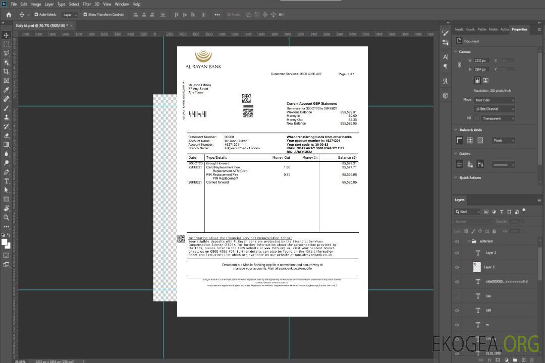 Modèle de relevé bancaire du Royaume-Uni Al Rayan au format Word et PDF template Modèle de relevé bancaire du Royaume-Uni Al Rayan au format Word et PDF template
